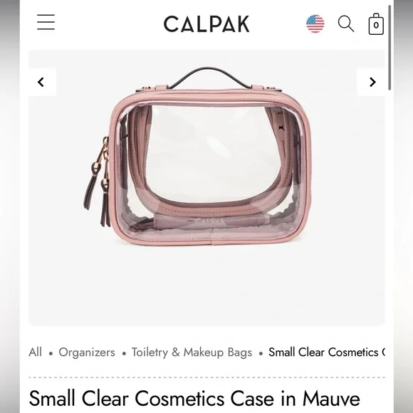Calpak Small Clear Cosmetics Case in Mauve - Picture 7 of 7